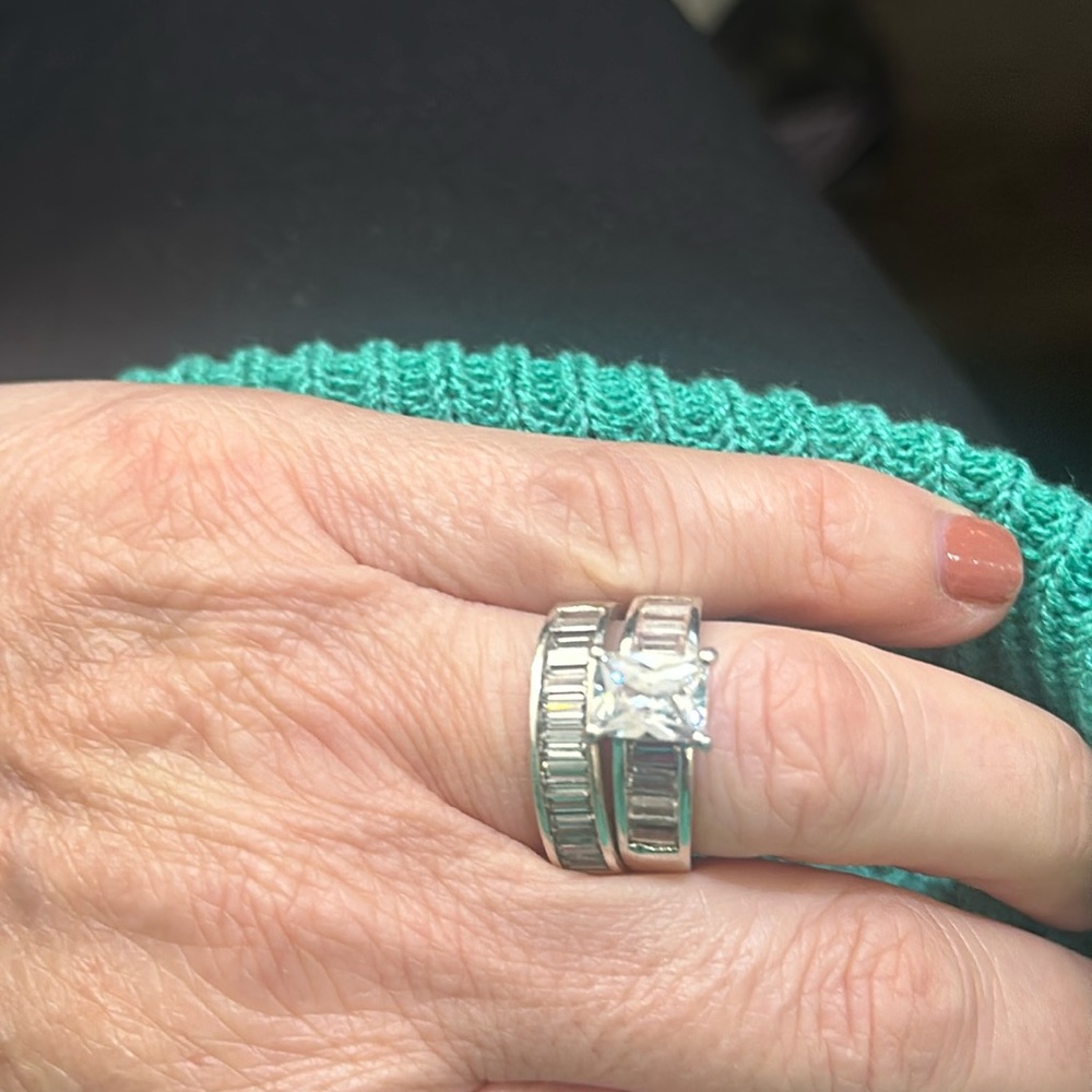 Sterling Silver CZ wedding set